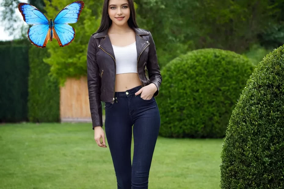 Calça jeans com jaqueta em couro marrom look com muito estilo