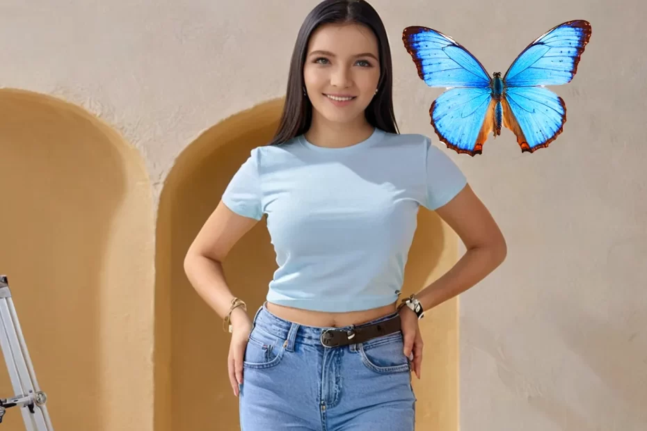 Calça jeans cintura baixa feminina com camiseta baby look feminina