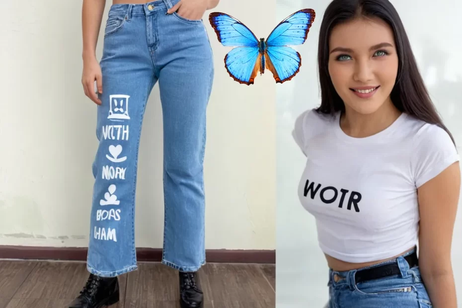Calças jeans feminina personalizada Look