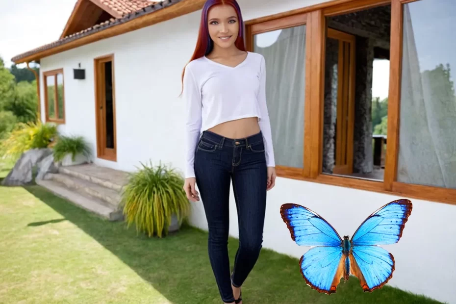 Look Feminino calça com cintura baixa e blusa de malha de manga comprida