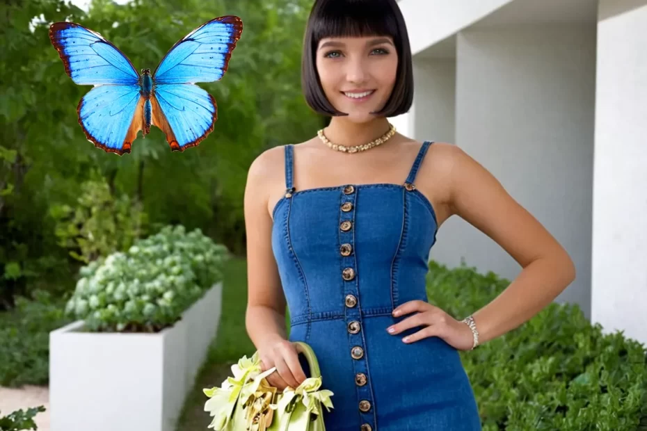 Modelo de vestido jeans tubinho looks 2025