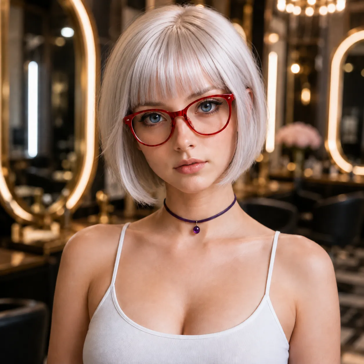 Cabelo curto feminino com acabamento técnico de salão